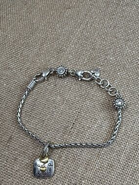 Brighton Two-Tone Heart Charm Bracelet in Silver and Gold